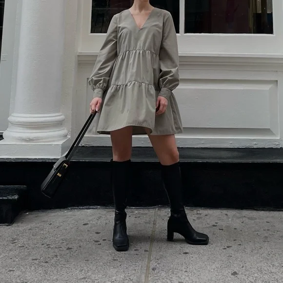 Cotton Tiered Mini Smock Dress - Picture 5 of 9